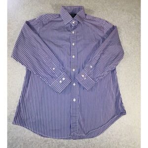Polo Ralph Lauren Regent Custom Fit Purple Stripe Dress Shirt Mens 16.5 32/33